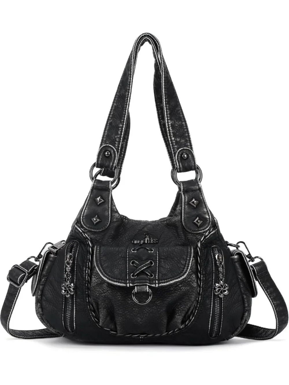 Chic Small Vegan Leather Hobo Bag for Women | Y2K Multi-Pocket Crossbody Tote